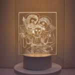 Creative Bedroom Light Usb Night Light Christian Virgin Mary Jesus 3d Illusion Night Light