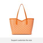Leather Canvas Coated Printing Handbag for Women Large Shopping Bag Office Lady Purse